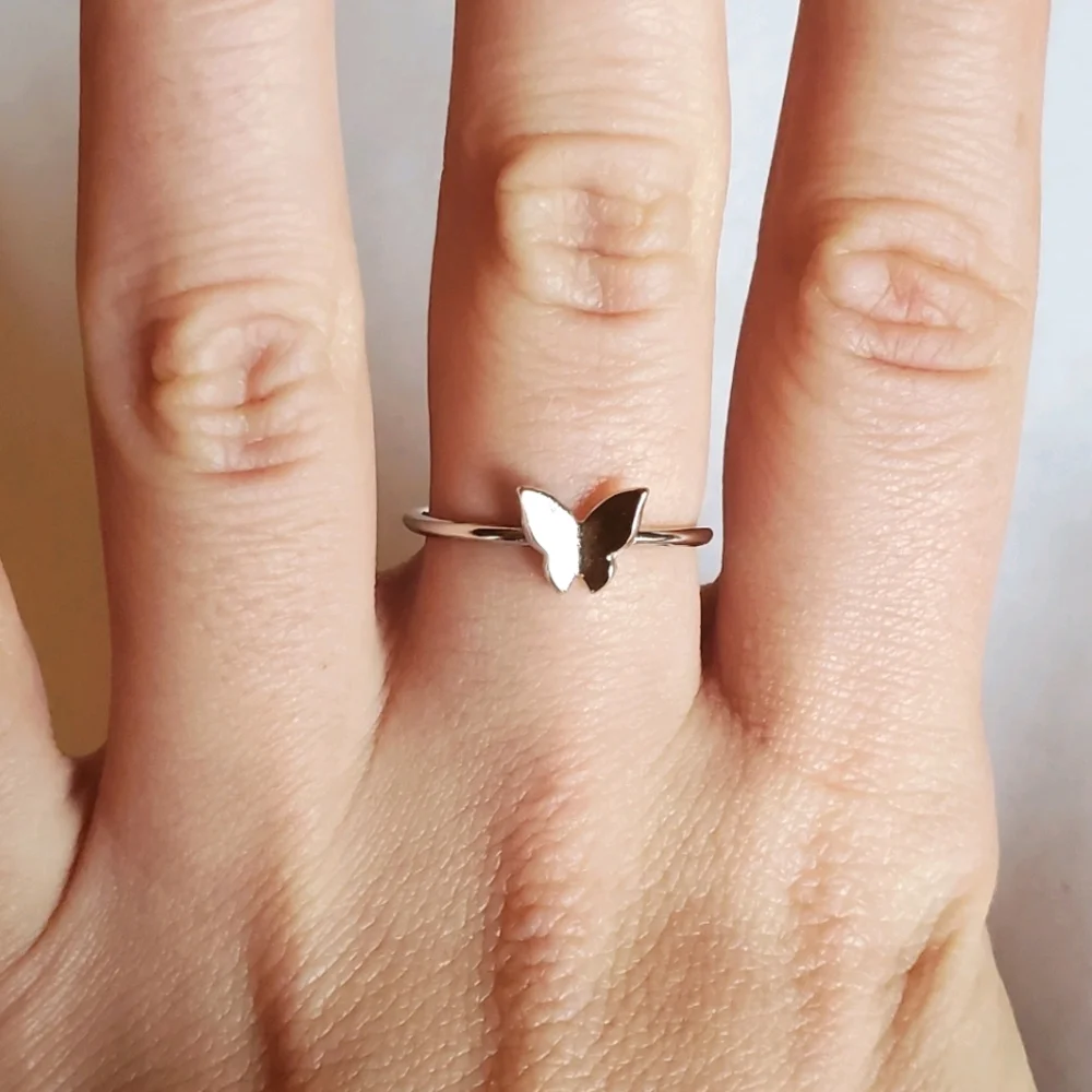 NWOT Dainty Silver Butterfly Ring